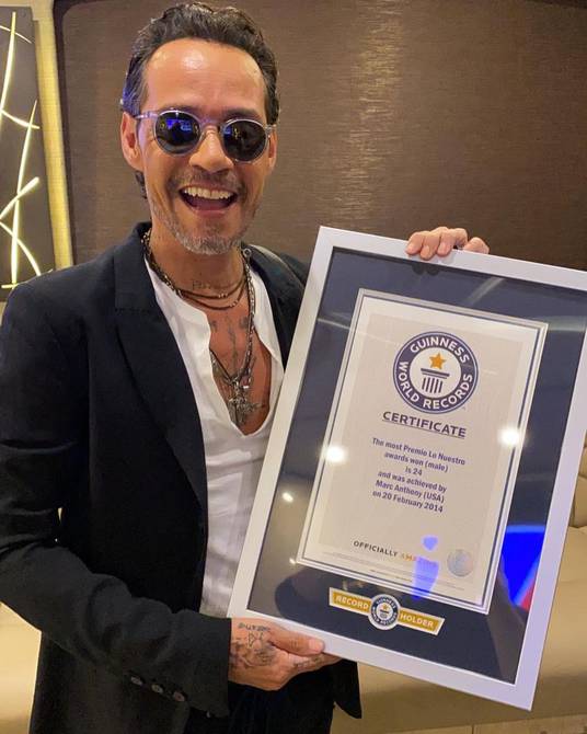 Marc Anthony receives Guinness World Records title holder |  Music |  Maintenance